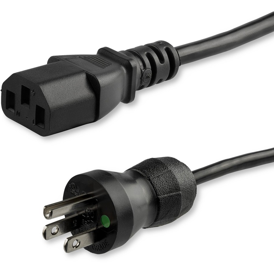 15FT (4.5M) 18AWG HOSPITAL GRADE POWER CORD W/ NEMA 5-15P AND IEC C13 CONNECTORS