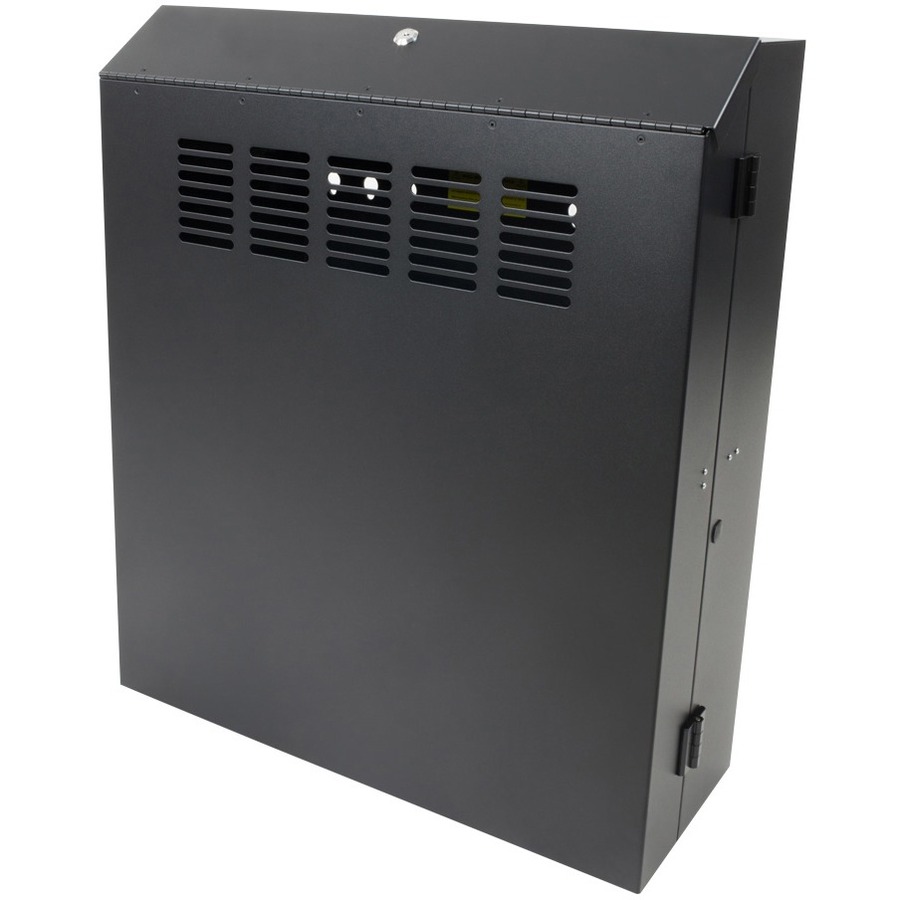5U ENCLOSED VERTICAL WALLMOUNT RACK, 23 INCH DEEP . LOCKABLE HINGED TOP PANEL, L