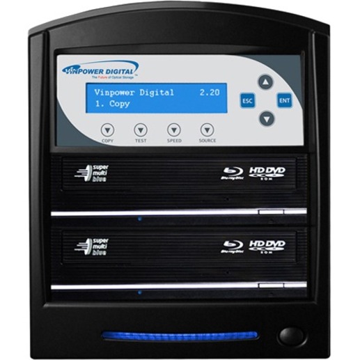 VINPOWER - SHARKBLU HDD TO 2 BLU-RAY DUPLICATOR WITH 2TB HDD & USB 3.0 MFCP & BD