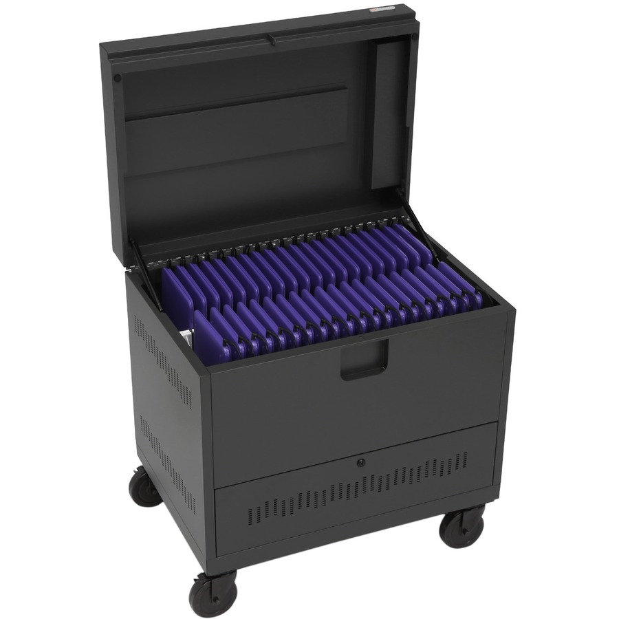 HOLDS 40 DEVICES, RED, SLOT SIZE 1.24INCH X 10INCH X 13.5INCH, HT CLEARANCE 52IN