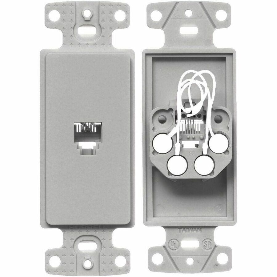 PLATE, FRAME,W/JK,6POS,4CON,S/TERM,GY