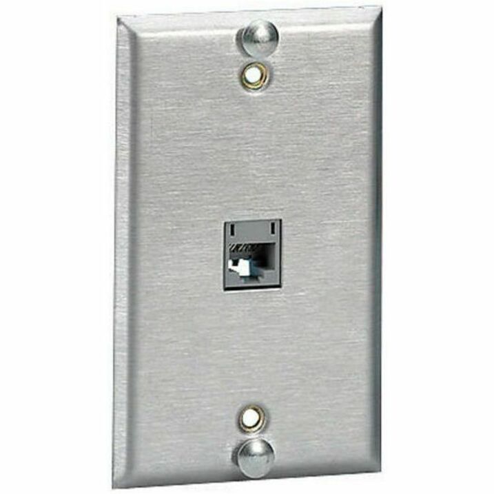 PLATE,W-PHONE,USOC,1-G,1PORT,FLUSH,SS