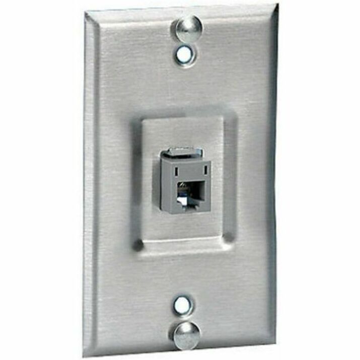 PLATE,W-PHONE,USOC,1-G,1PORT,RECESSED,SS