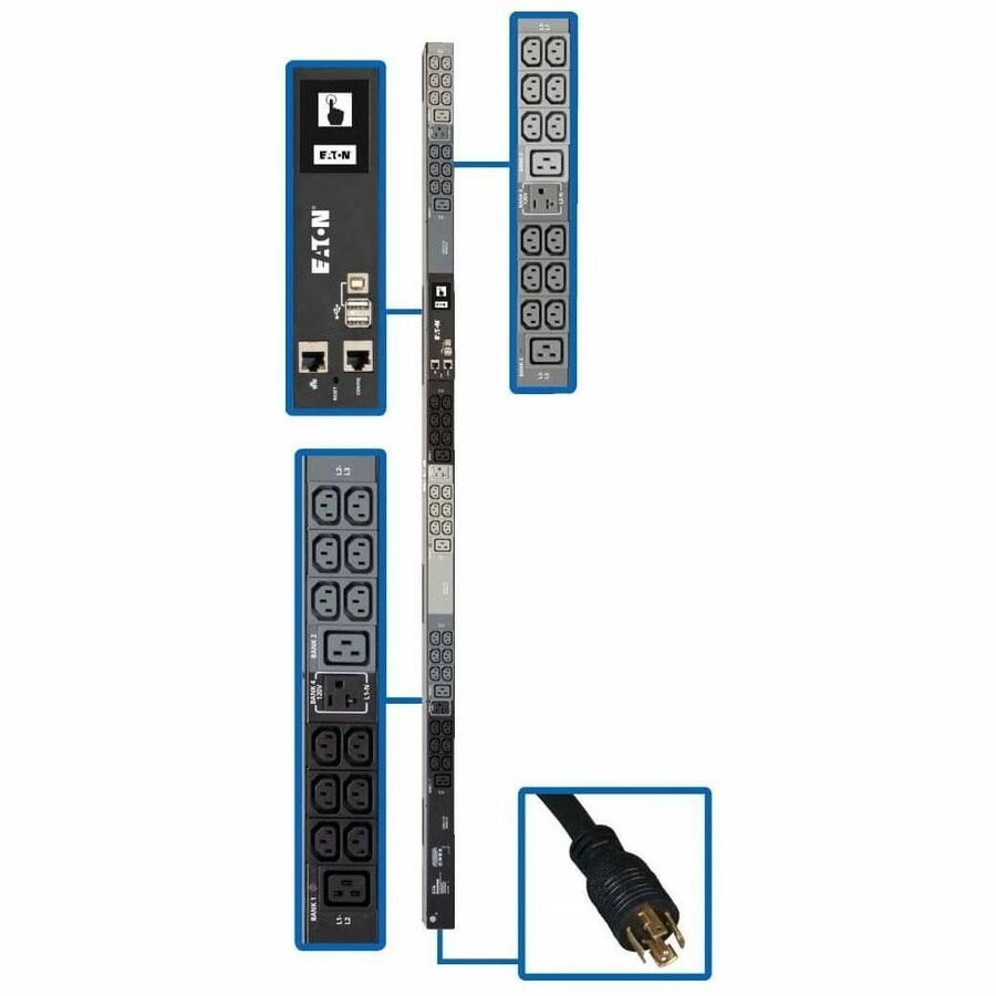 EATON 5.8KW 208/120V 3PH MONITORED PDU - LX INTERFACE, GIGABIT, 45 OUTLETS, L21-