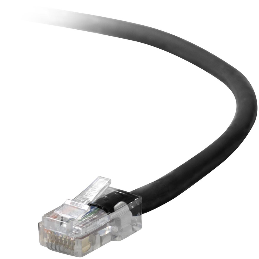 4FT CAT5E PATCH CABLE, UTP, BLACK PVC JACKET, 24AWG, T568B, 50 MICRON, GOLD PLAT