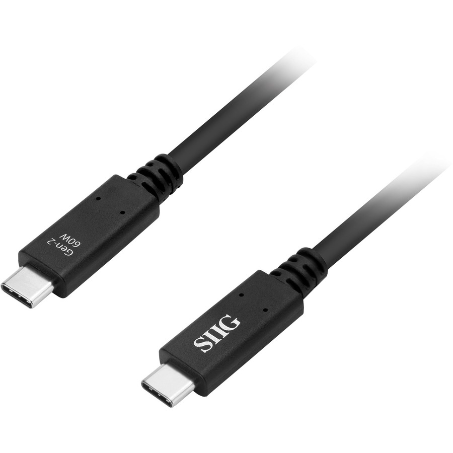 SIIG USB-C to USB-C Cable 3.28 ft, 60W PD, 10 Gbps | USB 3.1, Charge