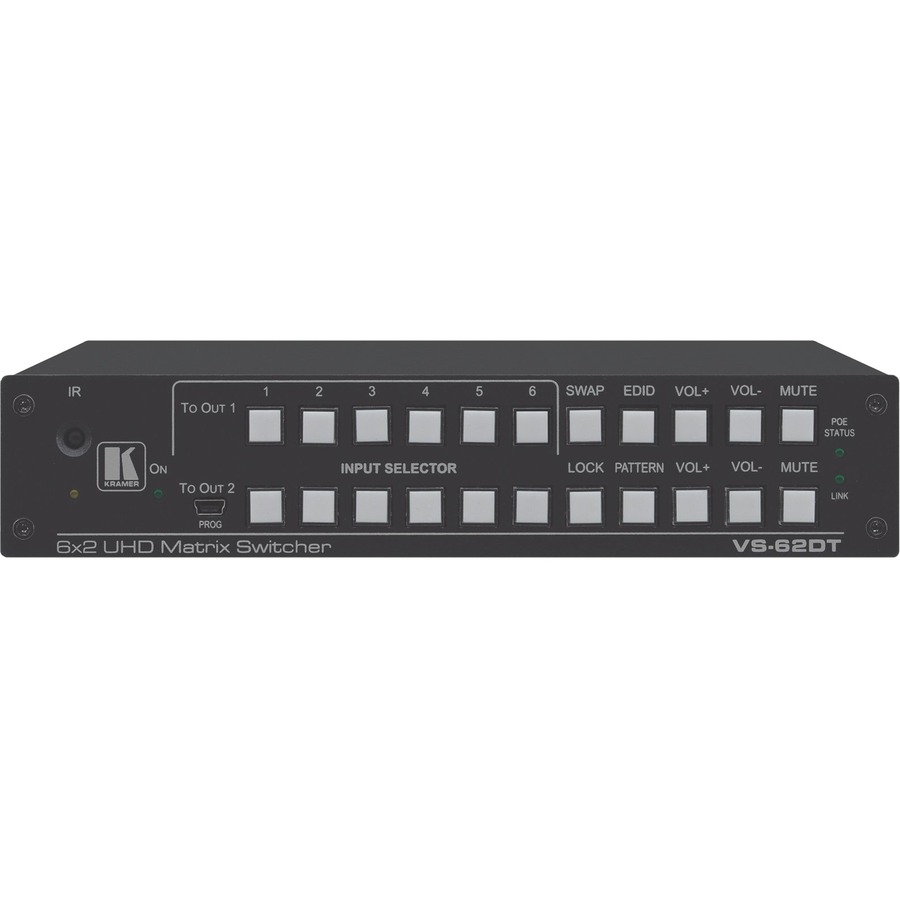 THE VS-62DT IS A 6X2 4K@60HZ (4:2:0) HDMI/HDBASET MATRIX SWITCHER WITH HDMI AND