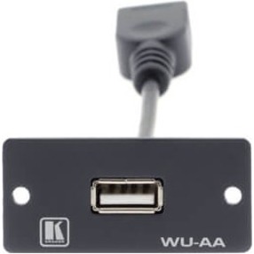 WU-AA IS A SINGLE INSERT WALL PLATE WITH ONE USB CONNECTOR (TYPE-A) AT THE FRON