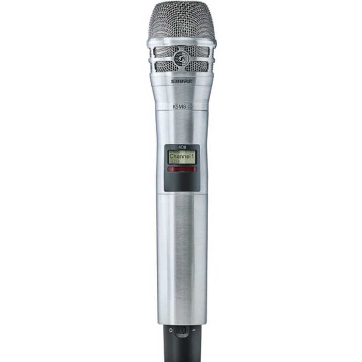 AXIENT DIGITAL AD HANDHELD TRANSMITTER WITH KSM8 MICROPHONE CARTRIDGE NICKEL (DU