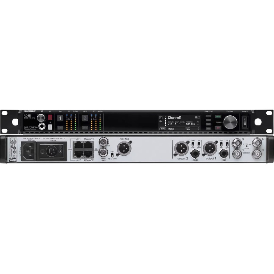 AXIENT DIGITAL DUAL-CHANNEL RECEIVER WITHOUT ACCESSORIES, WITH 256-BIT AES ENCRY