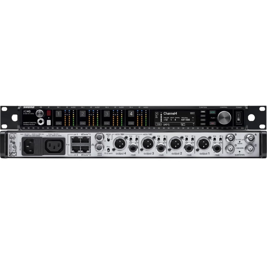 AXIENT DIGITAL FOUR-CHANNEL QUADVERSITY RECEIVER WITHOUT ACCESSORIES, 256-BIT AE