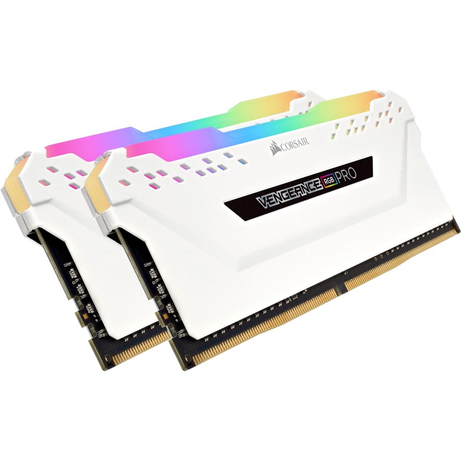 CORSAIR Vengeance RGB Pro 16Go (2x8Go) DDR4 3200MHz CL16 Blanc 1.35V - Mémoire de bureau -  (CMW16GX4M2C3200C16W)