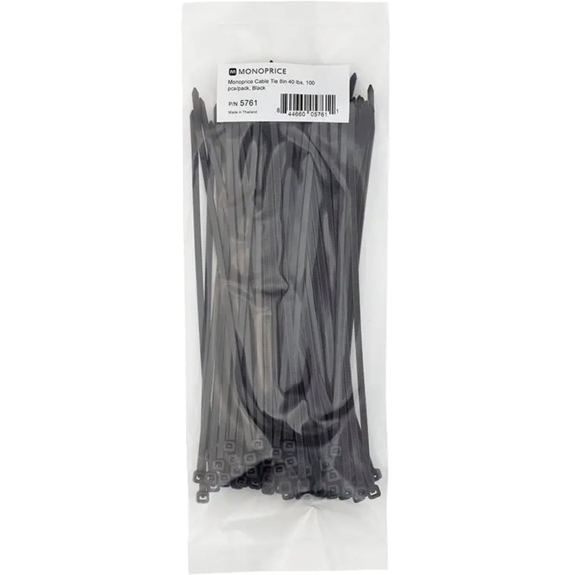 CABLE TIE 8 INCH 40LBS_ 100PCS/PK BLACK