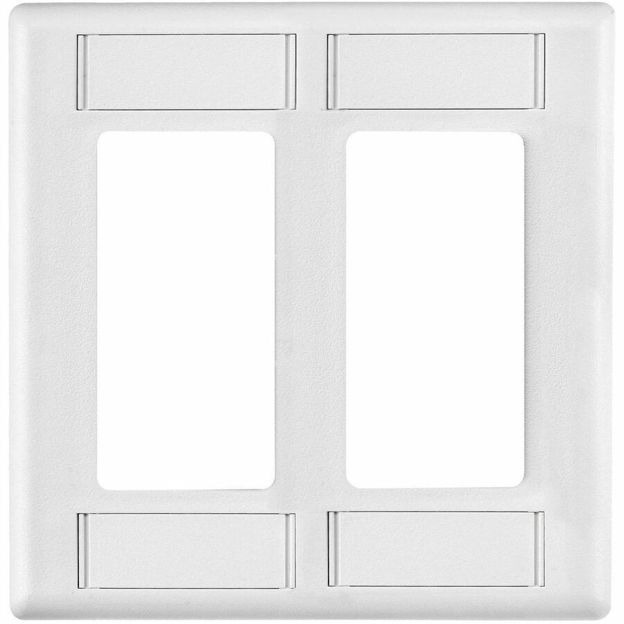 PLATE,2G,2 DECO,W/LABELS,WH