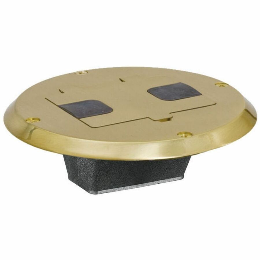 FLOOR BOX FLNG AND DOOR, BRASS PLT