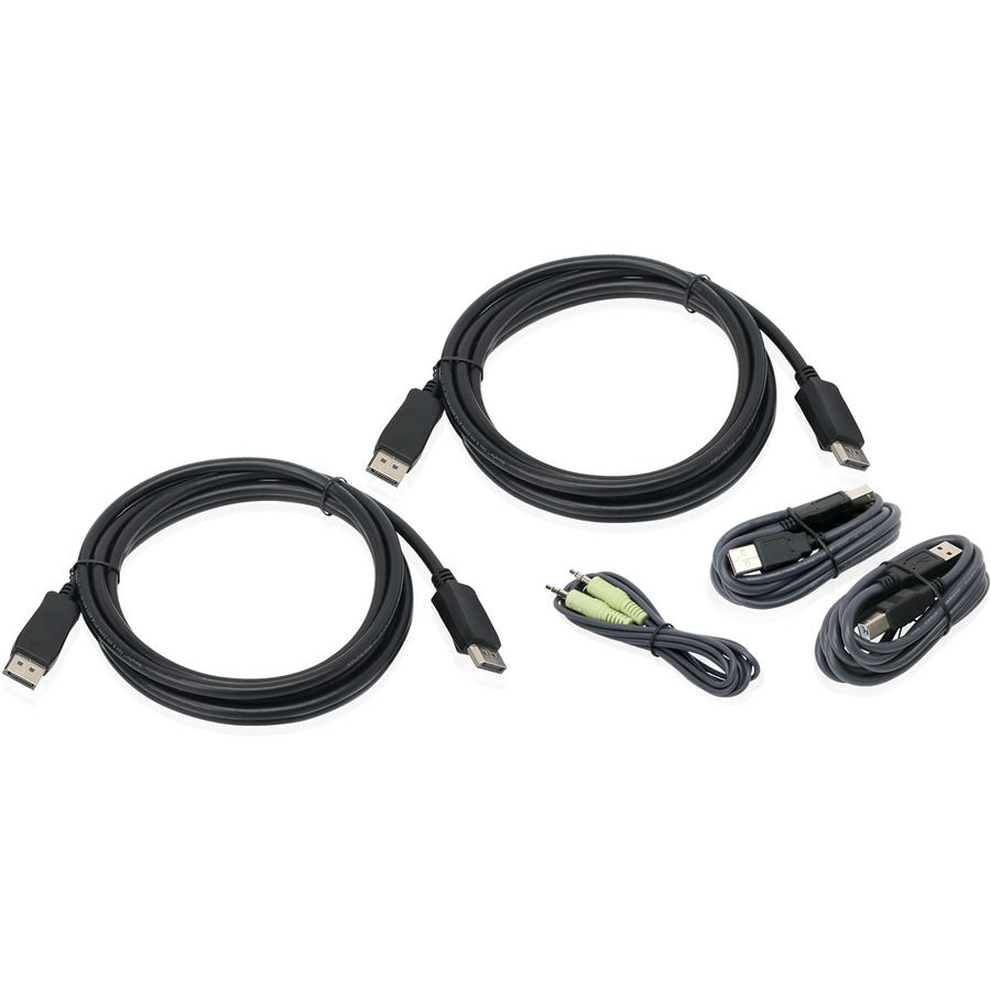 10 FT. DUAL VIEW DISPLAYPORT, USB KVM CABLE KIT WITH AUDIO (TAA)