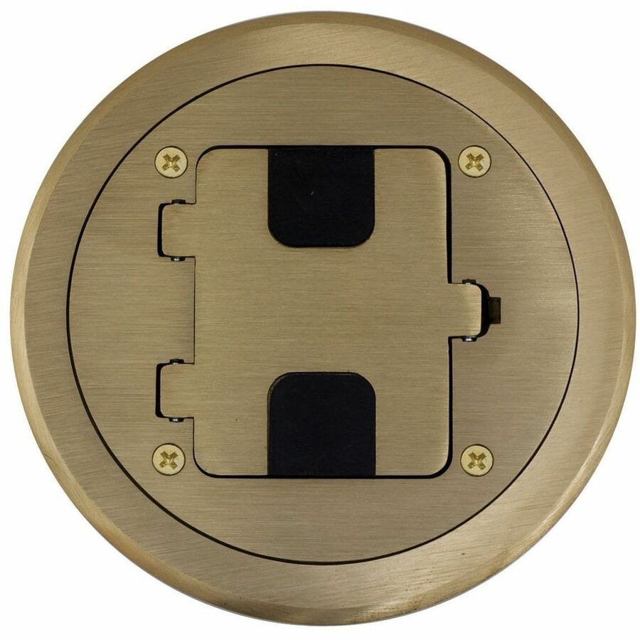 CONC FLOOR BOX FLNG AND DOOR, BRASS