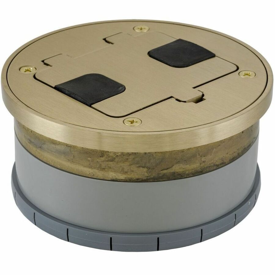 FLOOR BOX FLNG AND DOOR, TILE TRIM BRASS