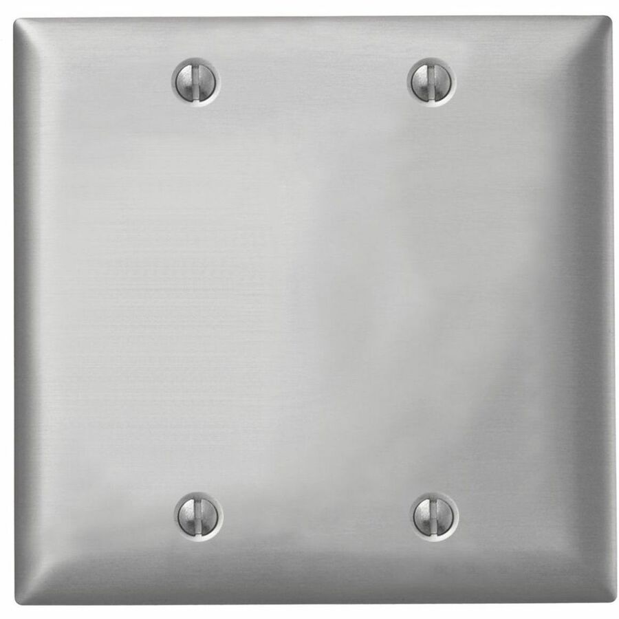 WALLPLATE 2-G, BLANK, ALUM