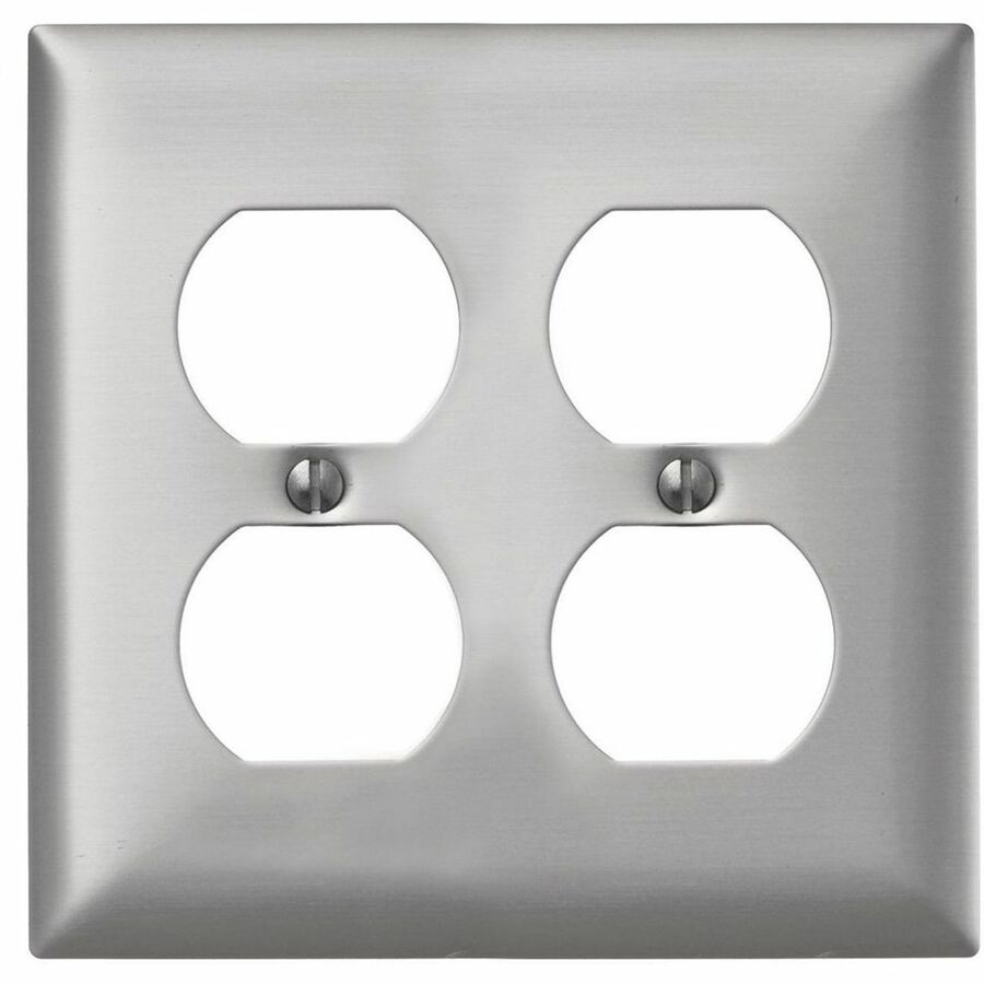WALLPLATE 2-G, 2 DUP OPENING, ALUM