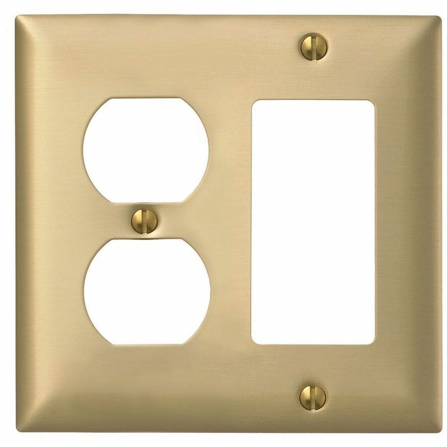 WALLPLATE 2-G, DUP/STYLE, BRS