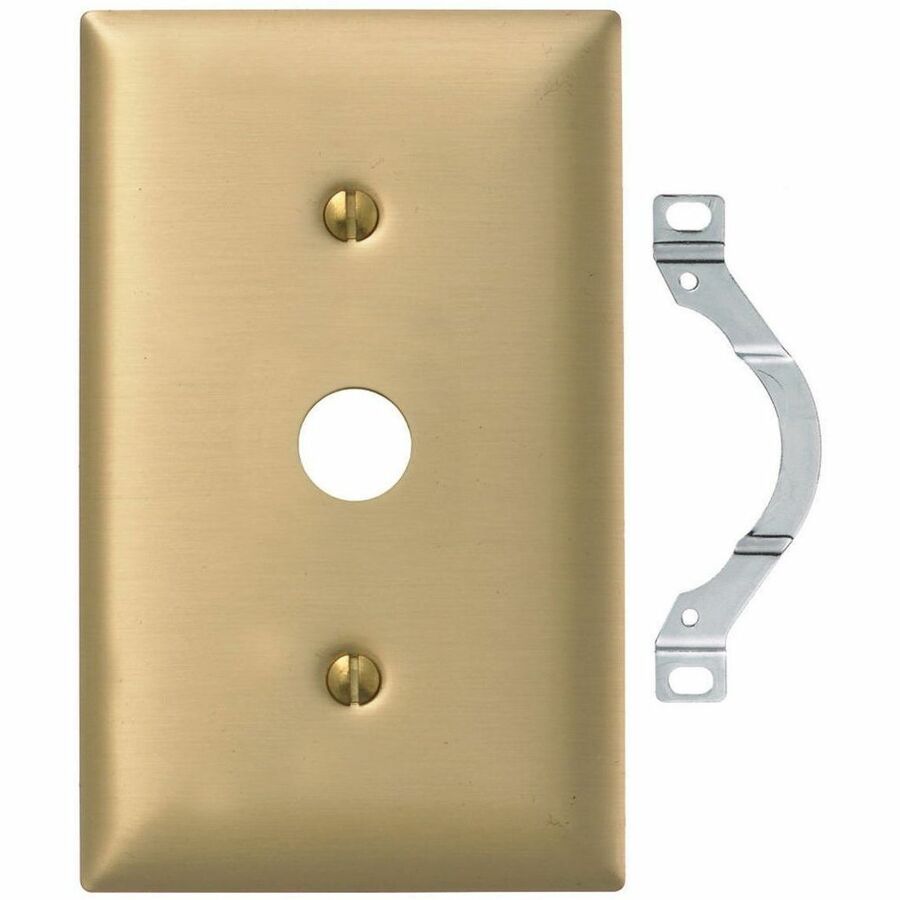 WALLPLATE, 1-G, .64 OPENING, BRS PLT