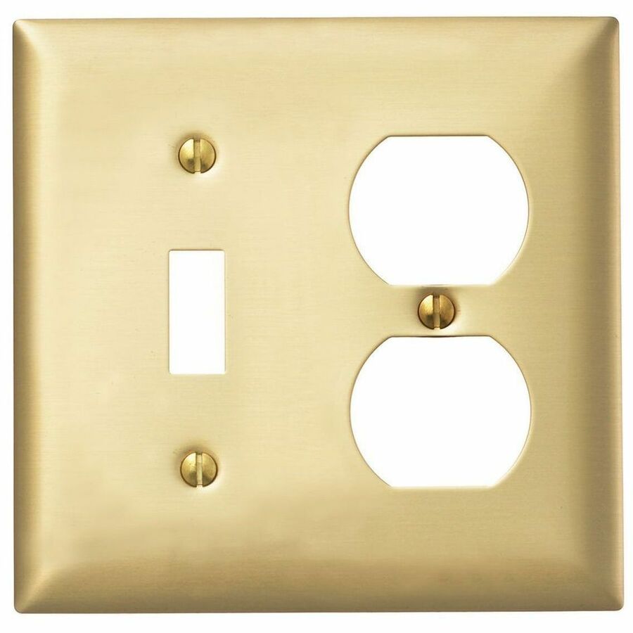 WALLPLATE, 2-G, TOG/DUP, BRS PLT