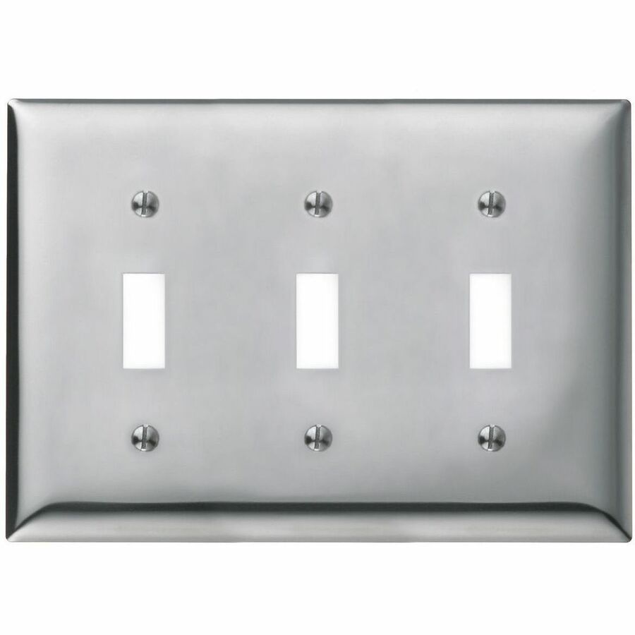 WALLPLATE, 3-G, 3) TOG, CHR PLT