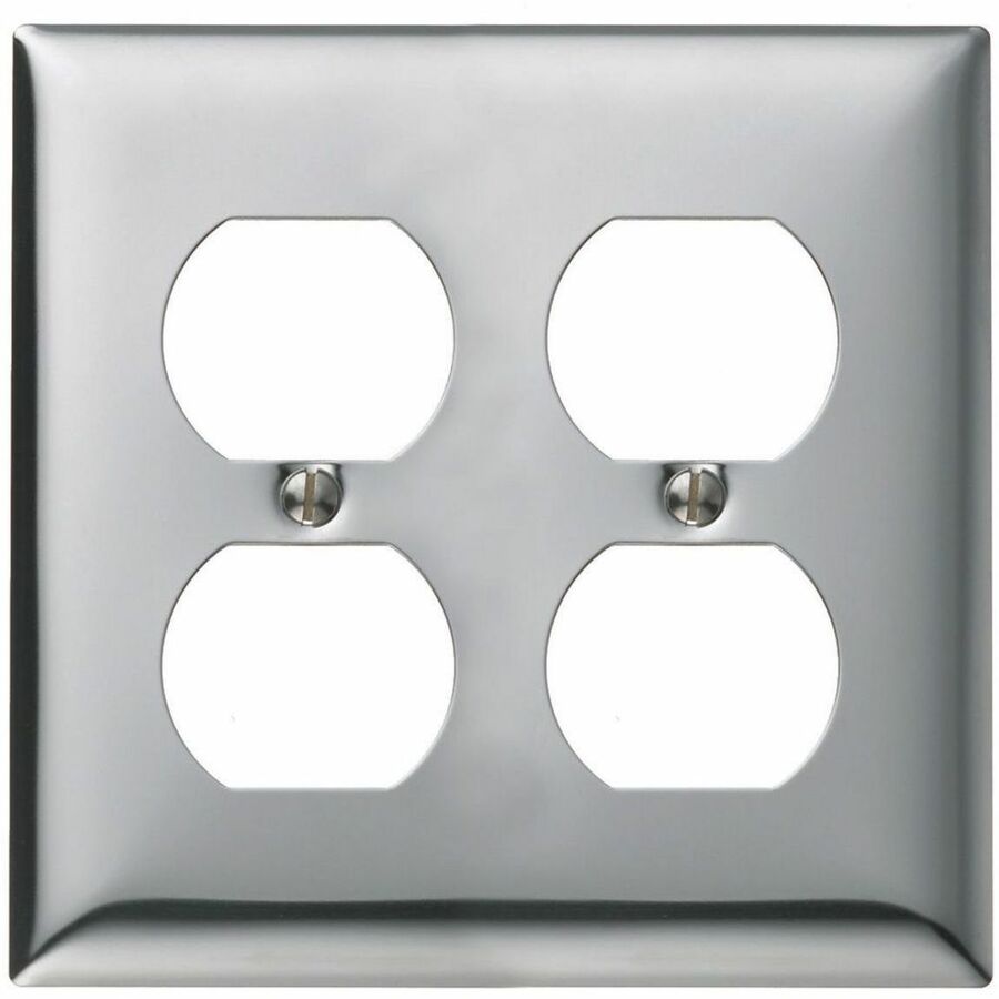 WALLPLATE, 2-G, 2) DUP, CHR PLT