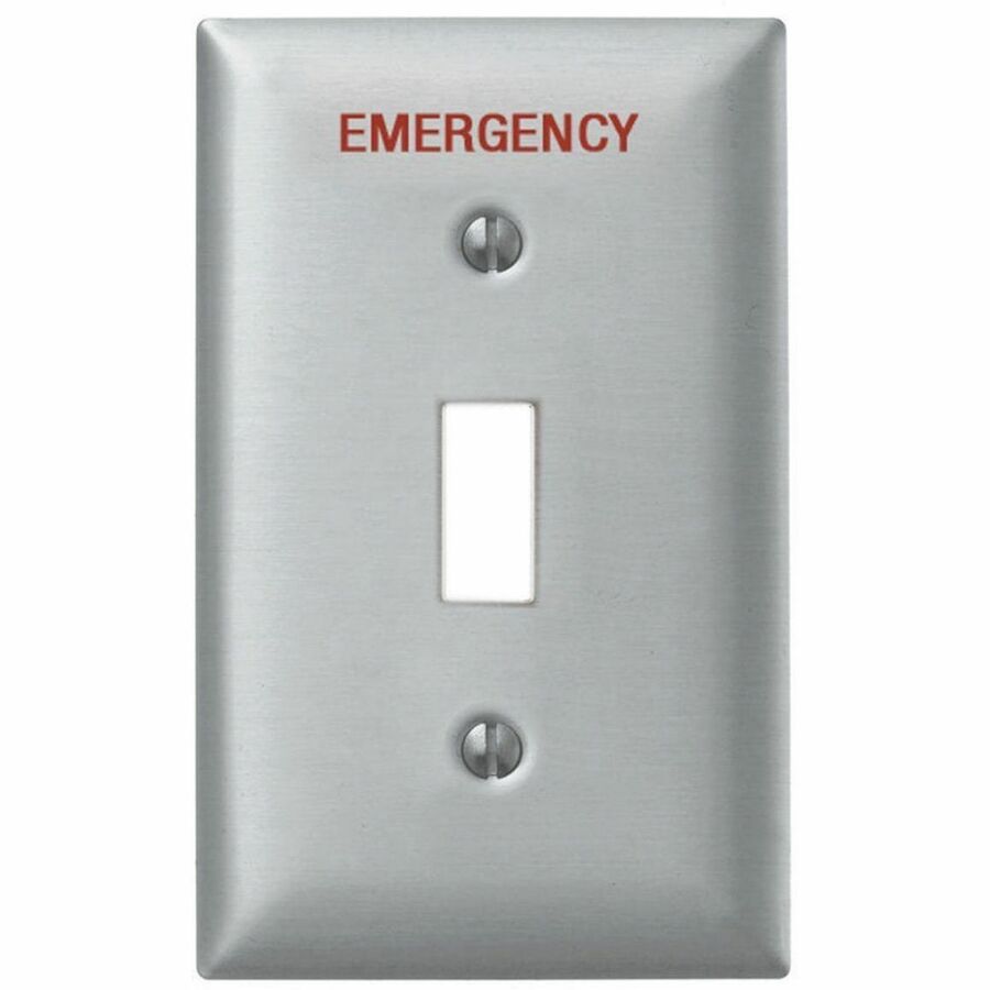 WALLPLATE, 1-G, SW, EMERGENCY, SS