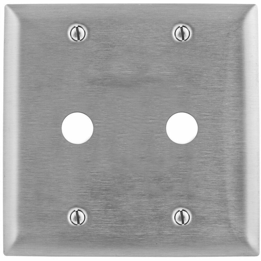 WALLPLATE, 2-G, 2) .64, SS