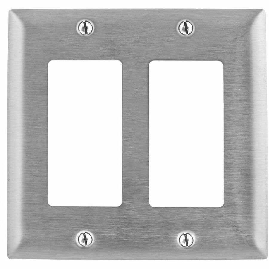WALLPLATE, 2-G, GFCI, 430SS