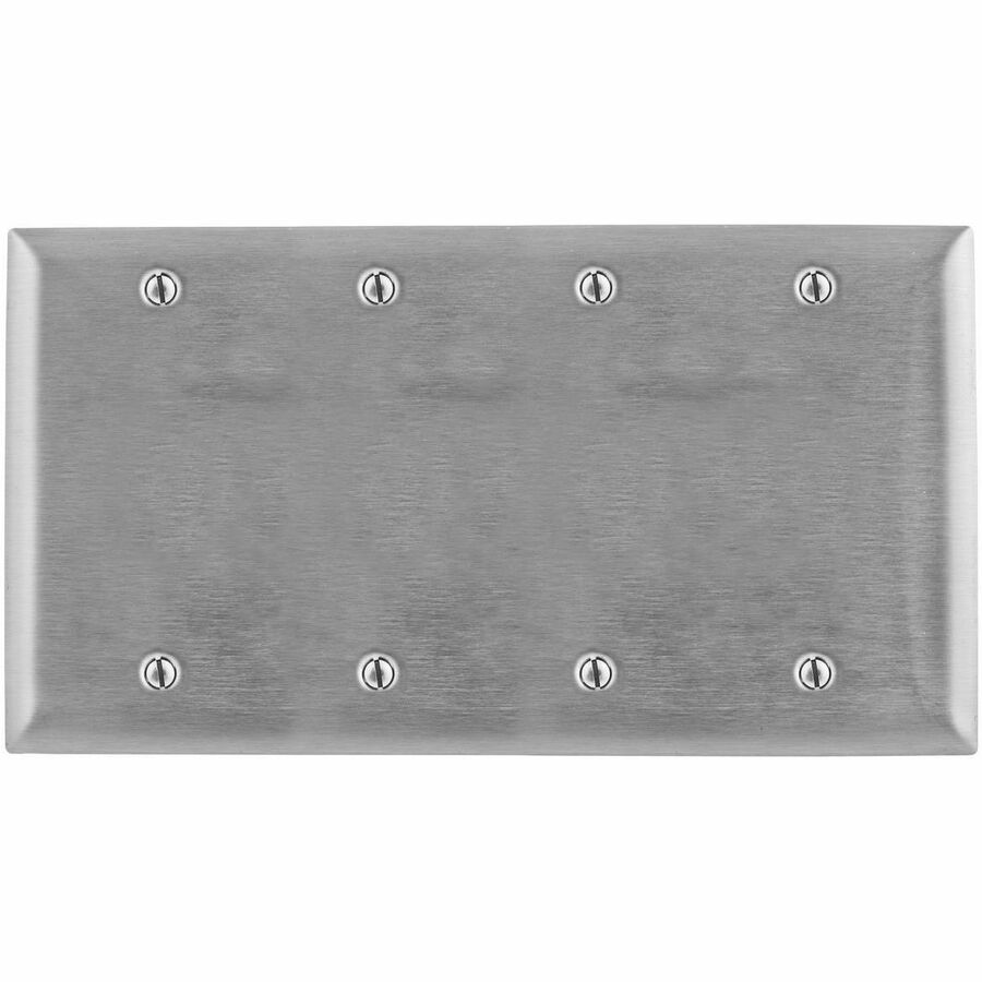 WALLPLATE, 4-G, BLANK, SS, BOX