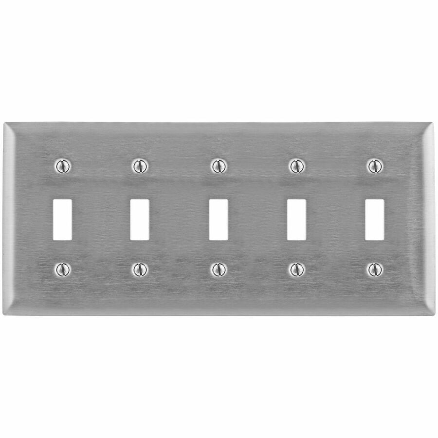 WALLPLATE, 5-G, SWITCH, SS