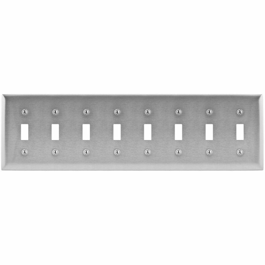 WALLPLATE, 8-G, SWITCH, SS