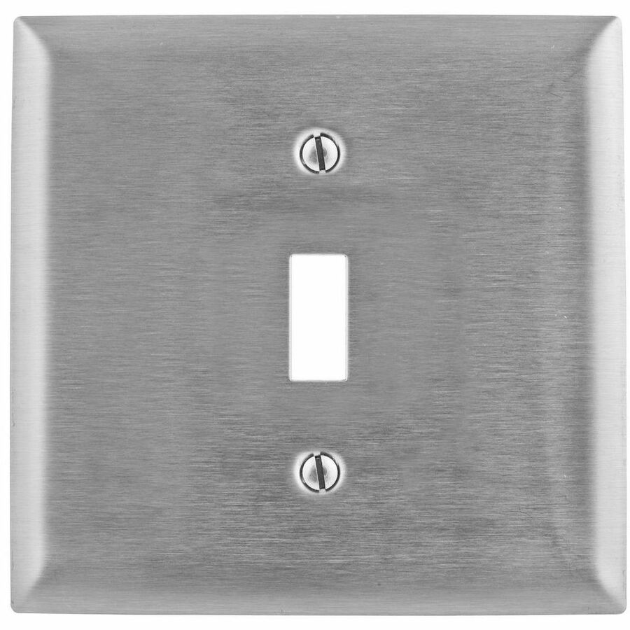 WALLPLATE, 2-G, 1 SWITCH, SS