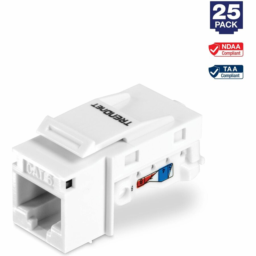 25 PACK CAT6 RJ-45 KEYSTONE JACK