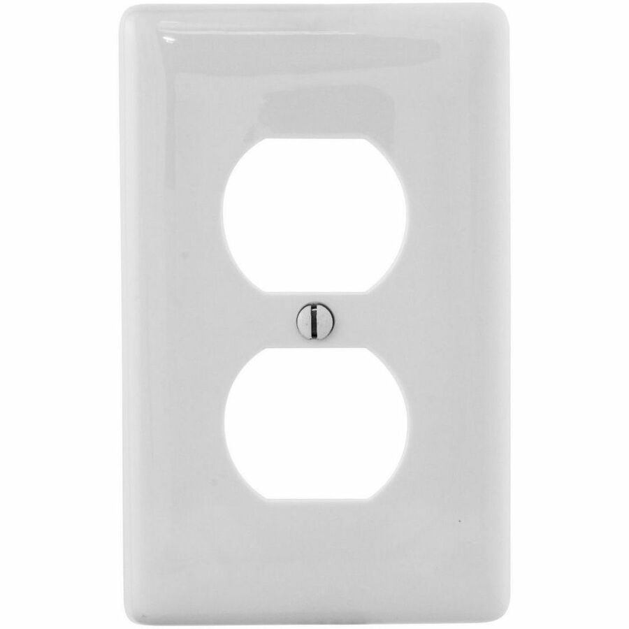 WALLPLT JUMBO 1G DUPLEX WH