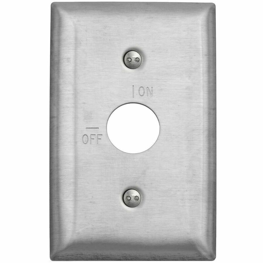 WALLPLATE, 1-G, RKL, ENG ON/OFF, SS