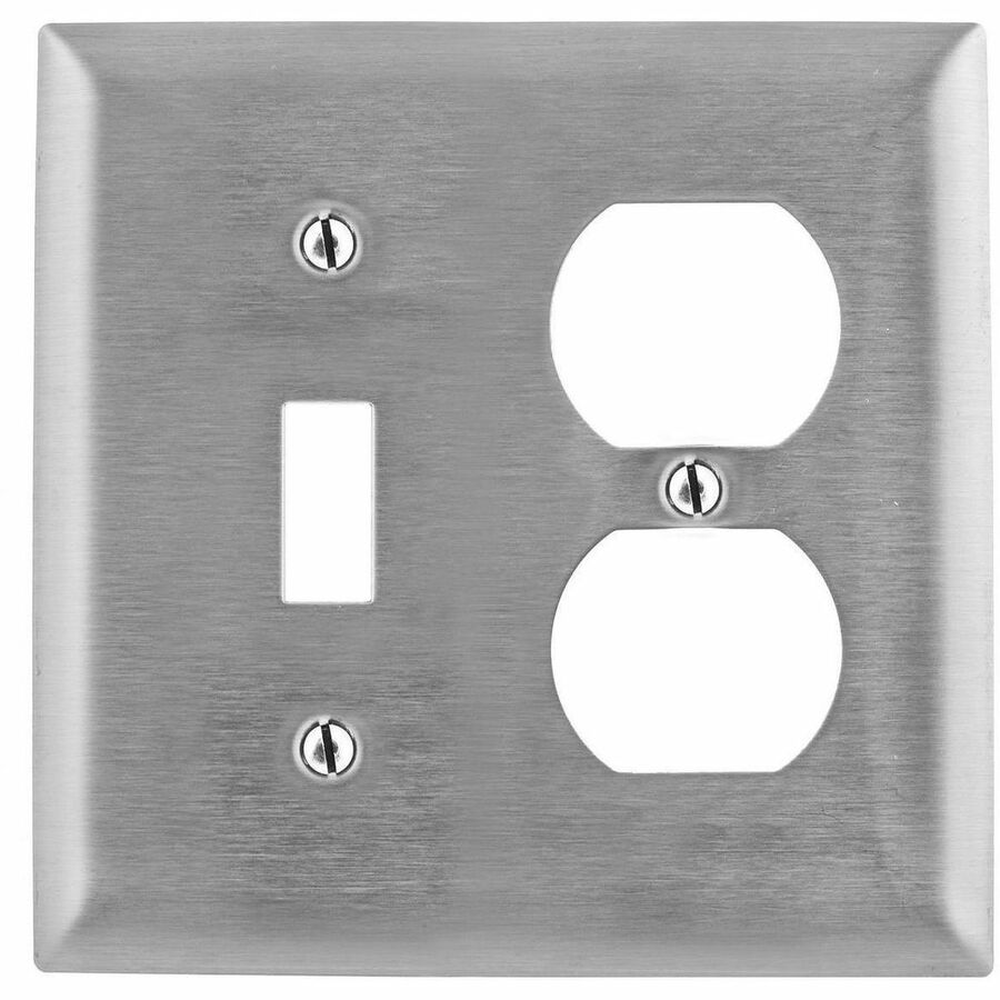 WALLPLATE, 2-G, SW/DUP, 430SS