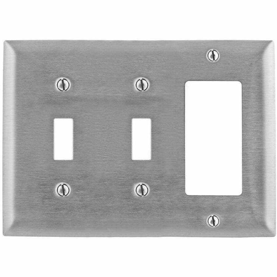 WALLPLATE, 3-G, SW/SW/GFCI SS