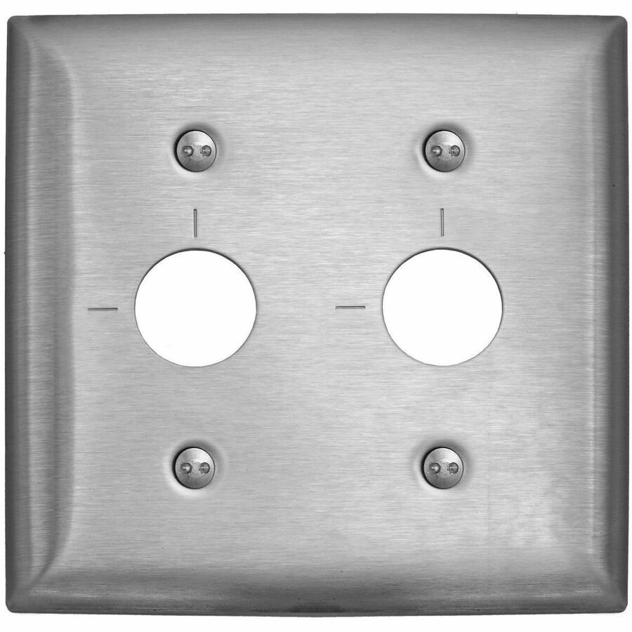 WALLPLATE, 2-G, RKL, ENG MARK, SS