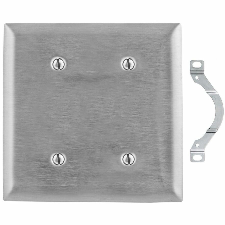 WALLPLATE, 2-G, BLNK, STRP, 430SS