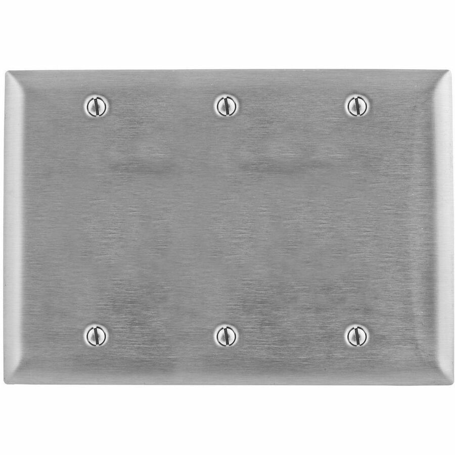 WALLPLATE, 3-G, BLANK, SS, BOX