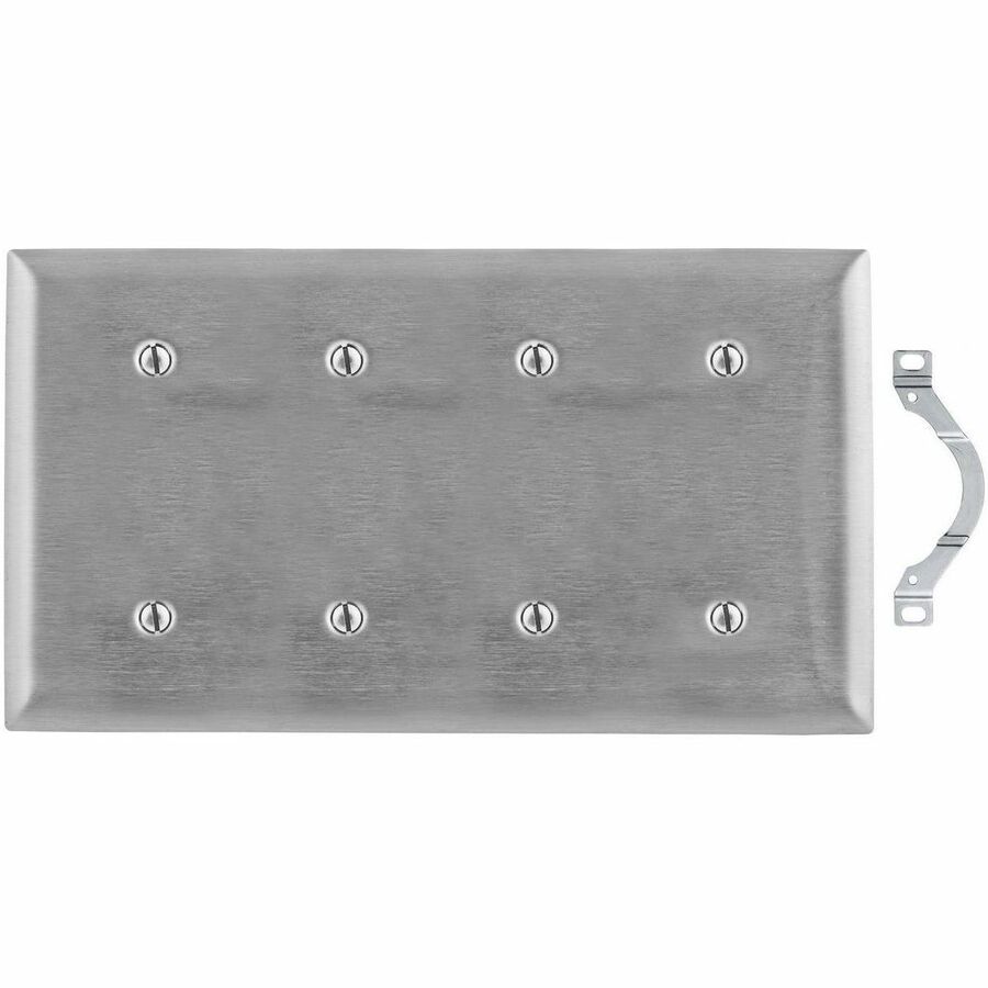 WALLPLATE, 4-G, BLANK, SS