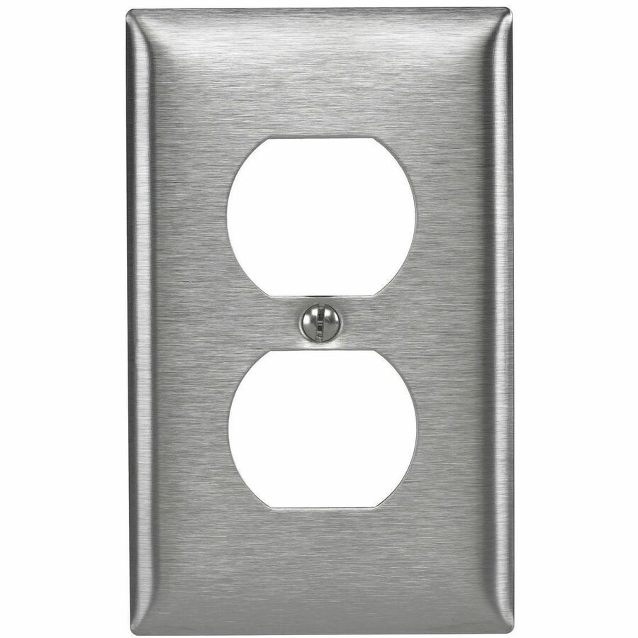 WALLPLATE, 1-G, DUP RECP, 430SS