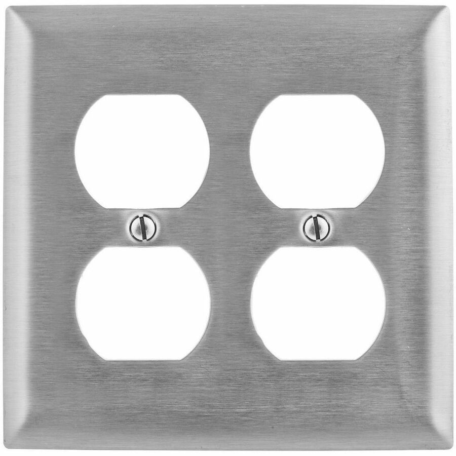 WALLPLATE, JUMBO, 2-G, DUP, SS