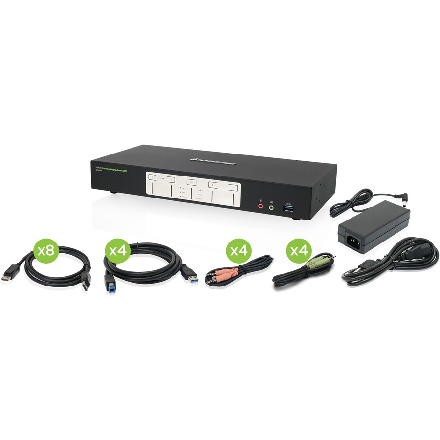 4-PORT 4K DUAL DISPLAYPORT KVM TAA COMPLIANT