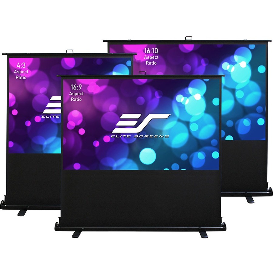 ELITE SCREENS EZCINEMA 2, MANUAL FLOOR PULL UP WITH SCISSOR BACKED PROJECTOR SCR