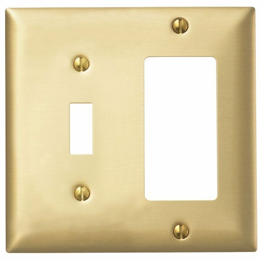 WALLPLATE, 2-G, TOG/STYL, BRS PLT